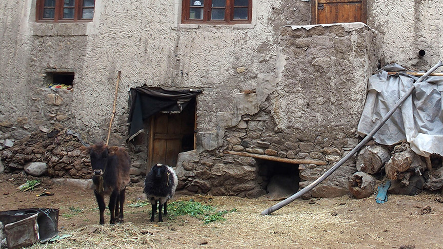 Leh Ladakh India old stone building